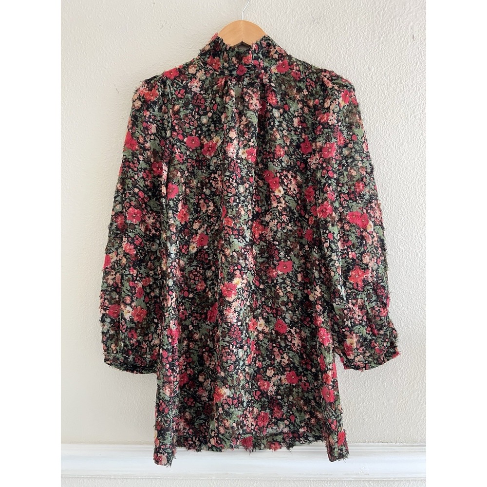 Luna Llena Small Sheer Eyelash Floral Tunic Top/Dress Whimsigoth Dark Boho